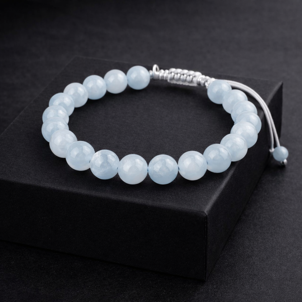 💎 Bracelet AIGUE-MARINE – PAIX & ANTI-Stress