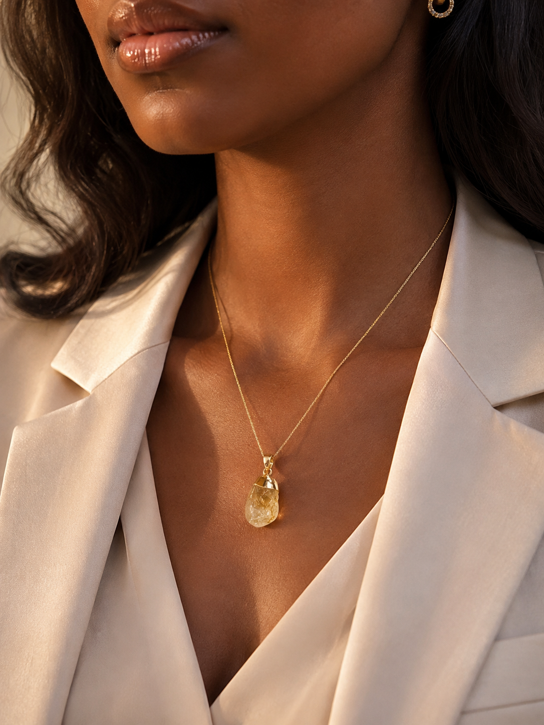 Pendentif pierre naturelle FEMME-FILLE🌹