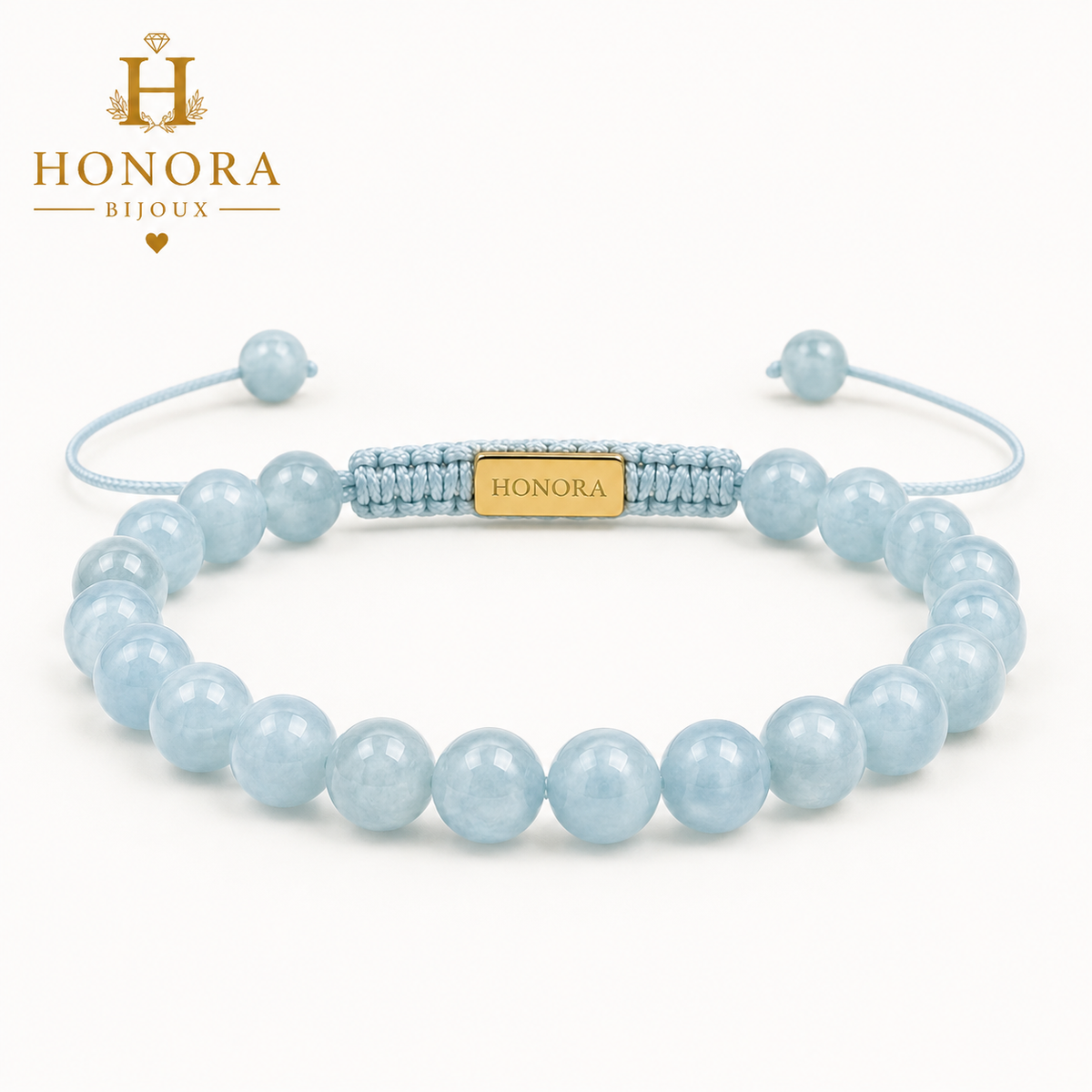 💎 Bracelet AIGUE-MARINE – PAIX & ANTI-Stress