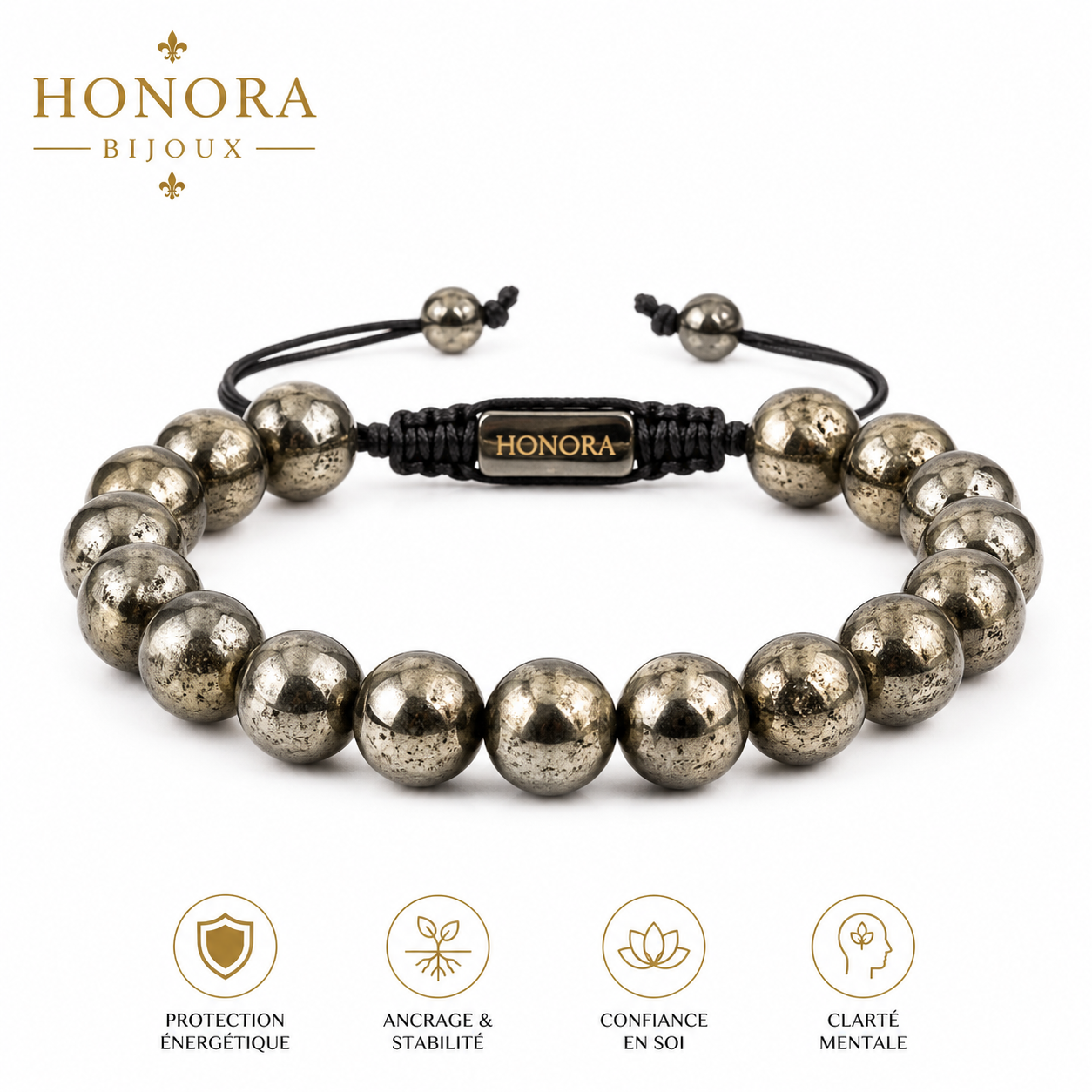 Bracelet PYRITE_Pierre de l'argent !