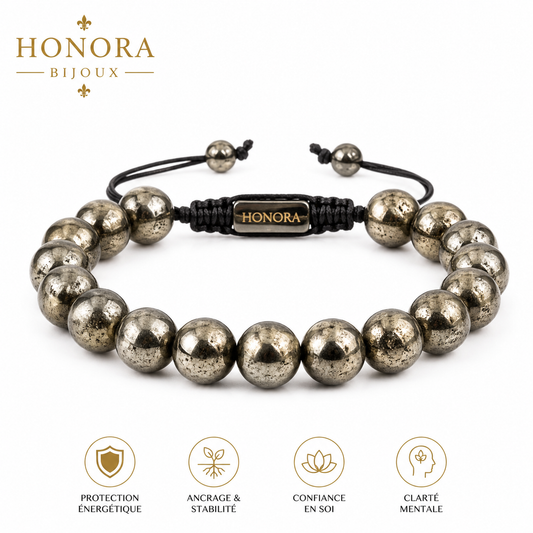 Bracelet PYRITE_Pierre de l'argent !