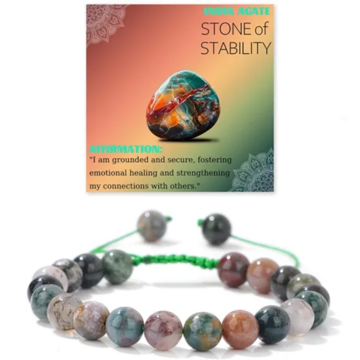 Bracelet Agate Indienne — Pierre de Stabilité

 