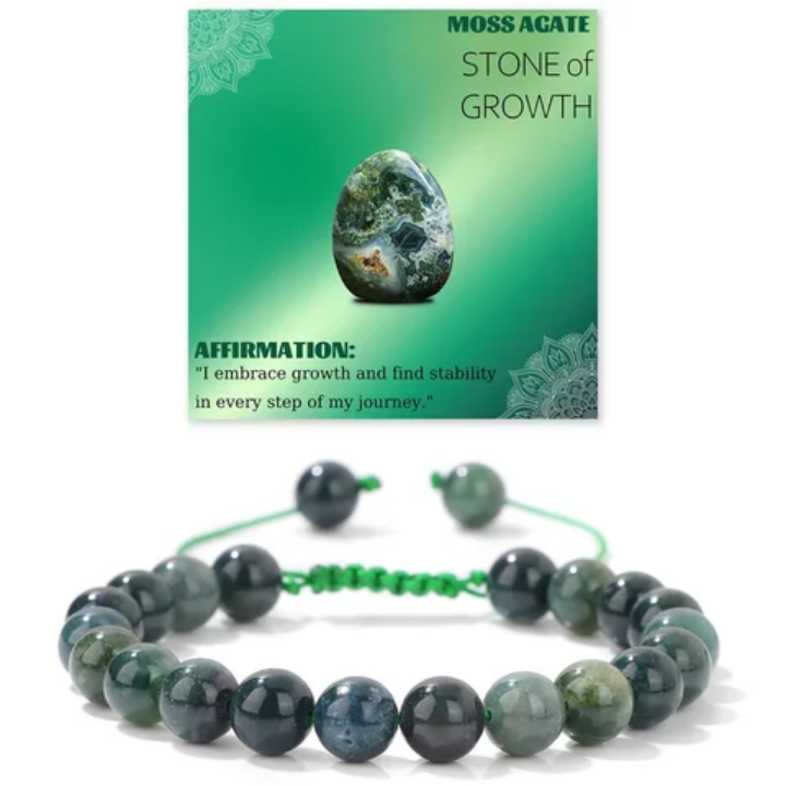 💎 Bracelet AGATE MOUSSE – Croissance & Évolution
