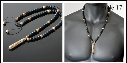 Collier ONYX & MAP STONE – Pendentif Pointe