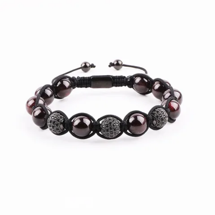 💎 Bracelet GRENAT & CZ – Passion & Énergie