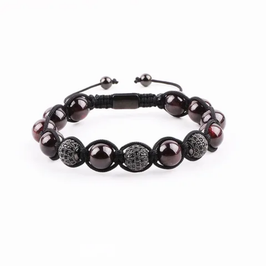 💎 Bracelet GRENAT & CZ – Passion & Énergie