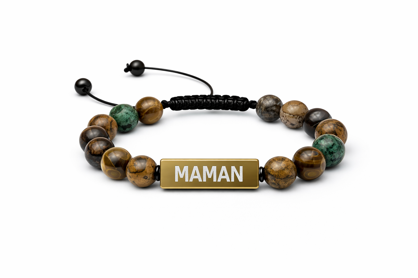 💎  ŒIL DE TIGRE + TURQUOISE AFRICAINE + JASPE PAYSAGE_ vision et ancrage ( à personnaliser)