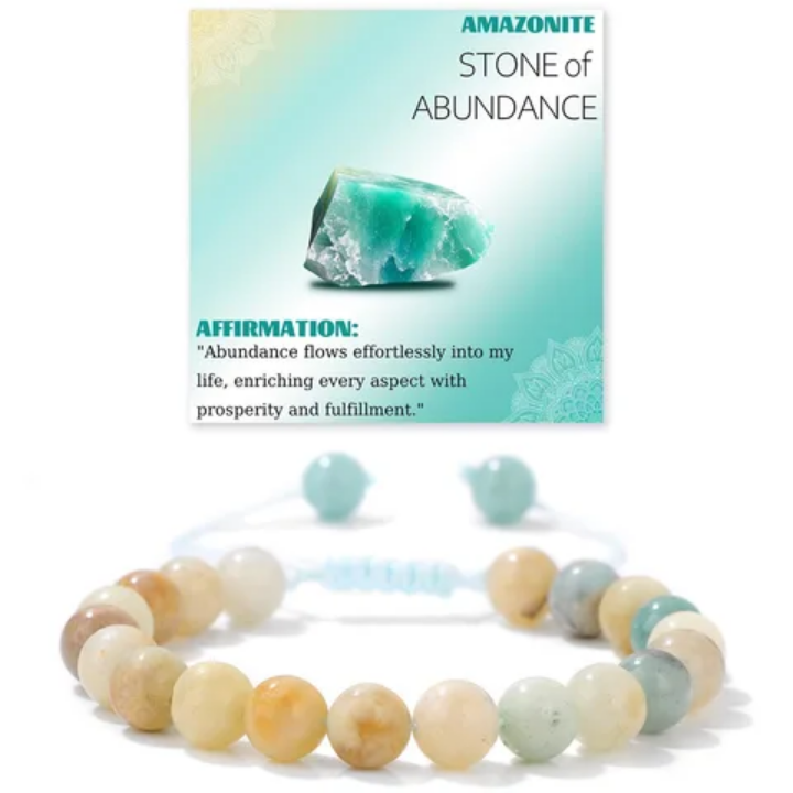 💎 Bracelet AMAZONITE – Anti-dépression Apaisement