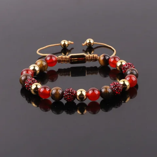 Agate rouge+Oeil de tigre brun( collection luxe)