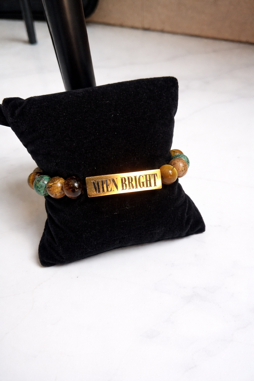 💎  ŒIL DE TIGRE + TURQUOISE AFRICAINE + JASPE PAYSAGE_ vision et ancrage ( à personnaliser)
